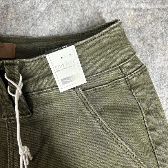 Judy Blue Jeans Women’s 28 High Waist Midnight Dark Forest Cuffed Aurora Jogger - Picture 10 of 13